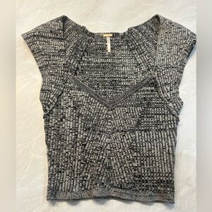 Free People Stylish Black and Gray Women's Top